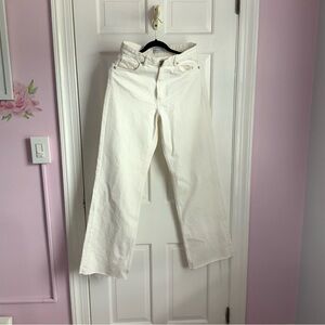 Zara off white wide leg denim jeans